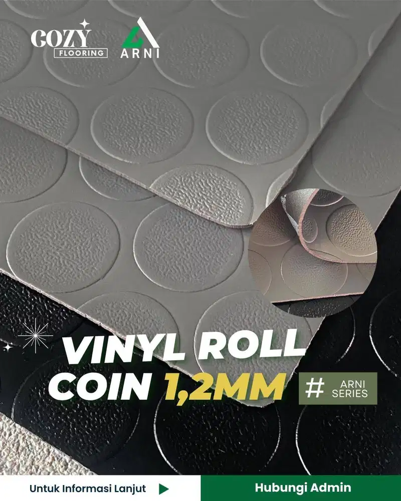 Vinyl Roll Coin tebal 1,2mm | Vinyl gulungan motif koin warna gelap