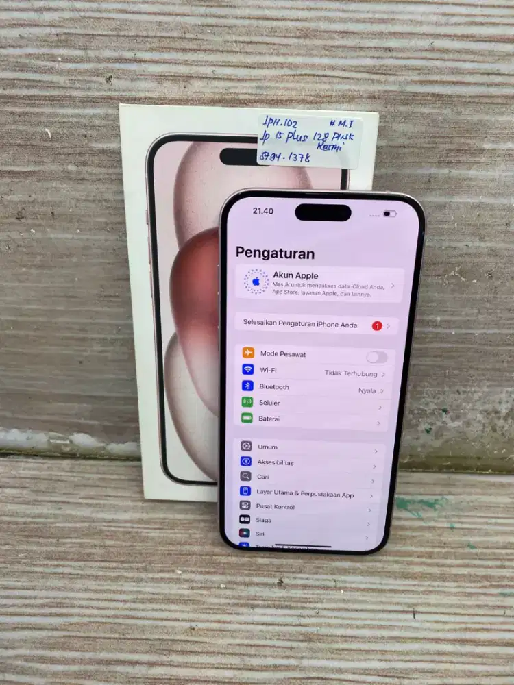 Di jual HP IPHONE 15 PLUS PINK TITANIUM 128GB