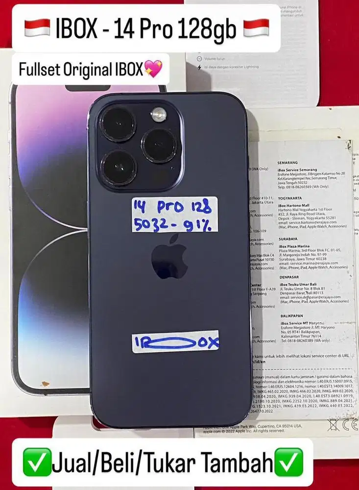 Iphone 14 pro 128 Gb Deep Purple resmi ibox