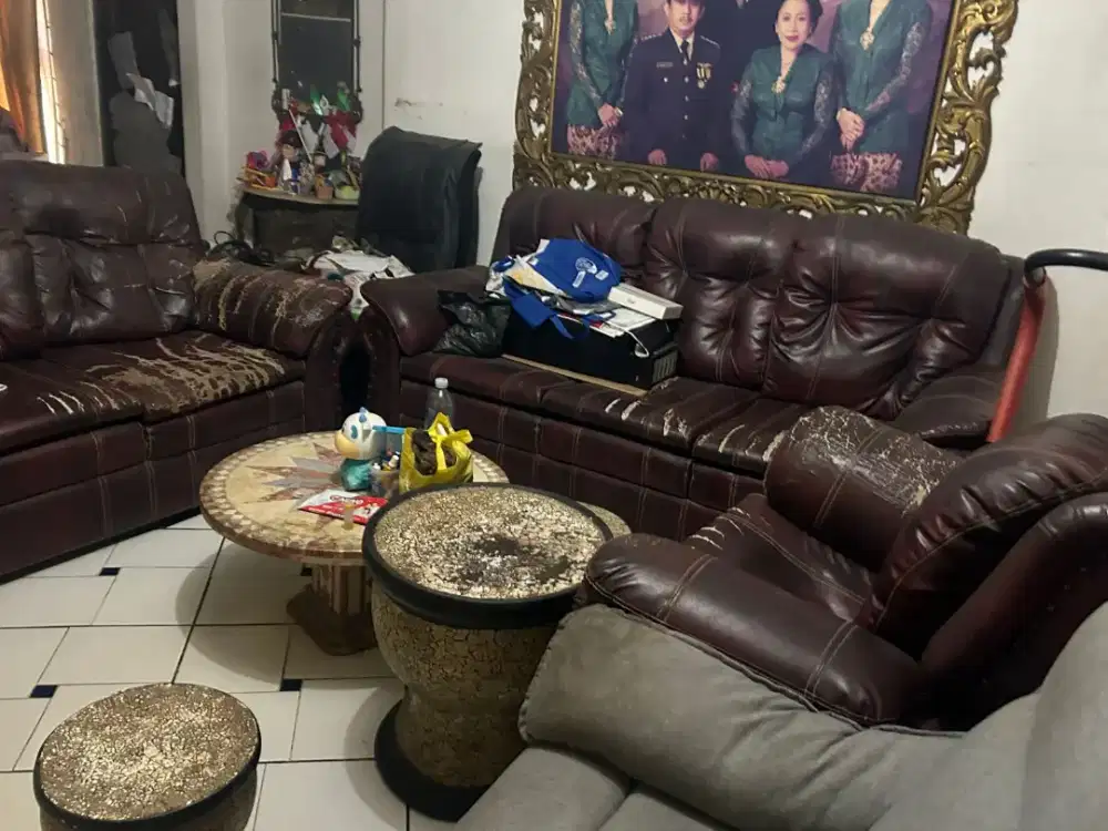 Set sofa 3+2+1 tinggal ganti kain dudukam rangka bagus