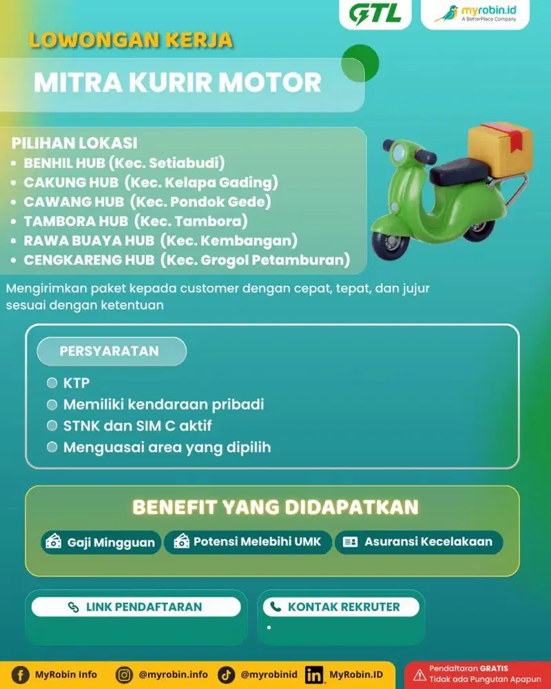 Lowongan Kerja Kurir GTL Tokopedia