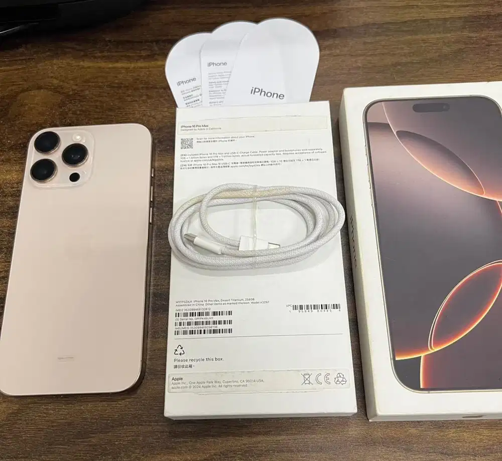 Iphone 16 promax 256gb dual sim beacukai fullset original bh 94 mulus