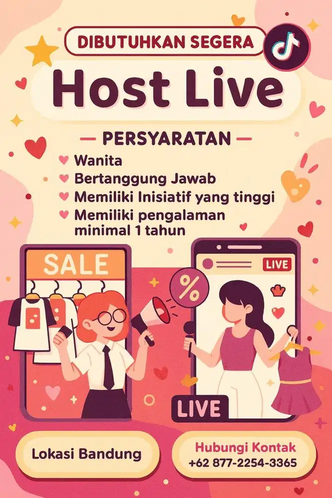 Loker Host Live Jualan Di Tiktok Produk Kesehatan