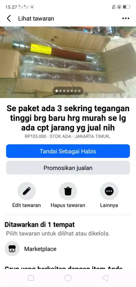 Se paket 3 sekring listrik tegangan tinggi brg baru hrg murah cpt dpt