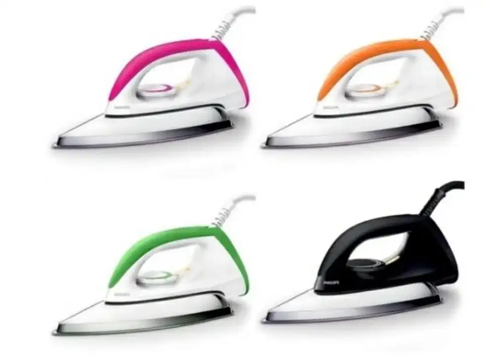 Setrika Philips HD 1173 / HD1173 ceramic warna hitam hijau & pink ori