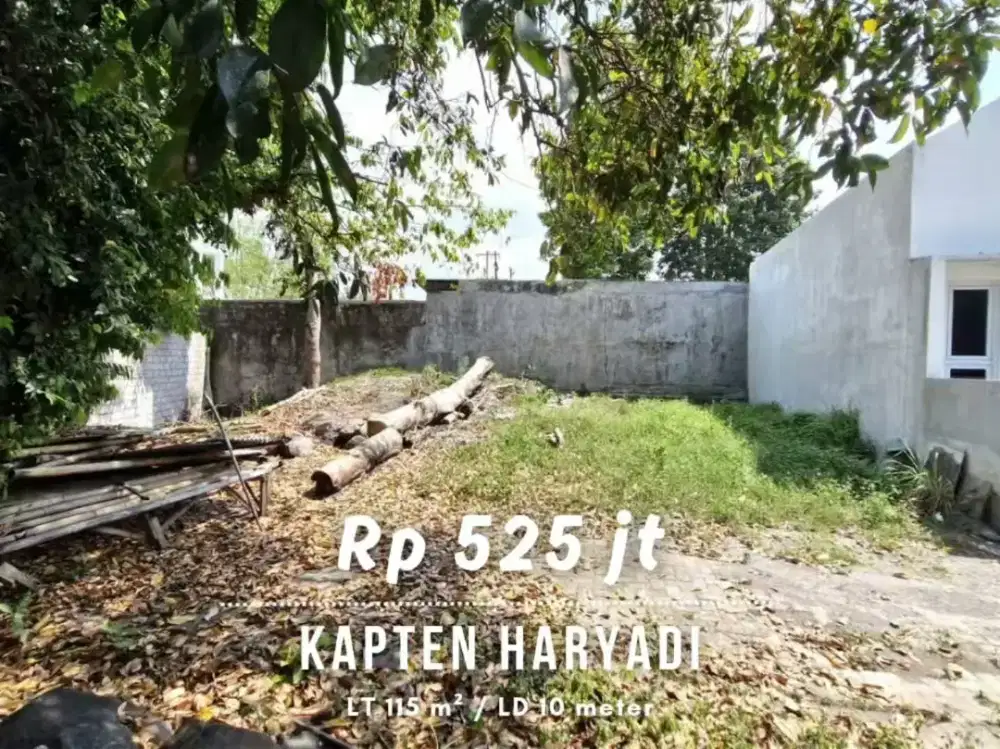 Dijual Tanah Kavling Strategis dekat Jalan Kapten Haryadi