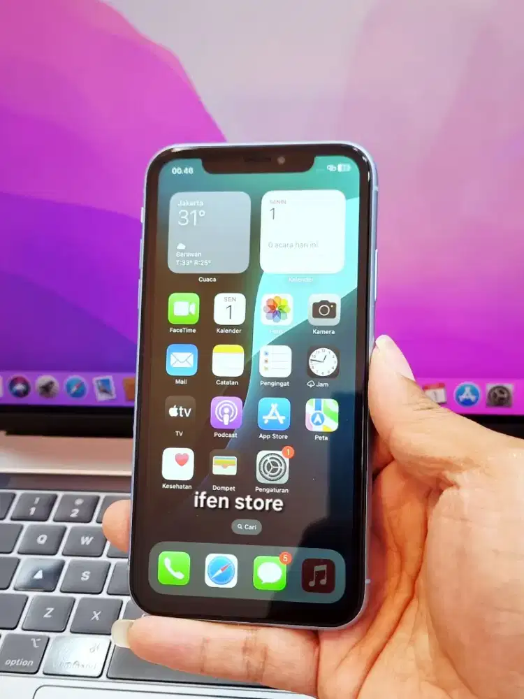 Iphone XR 64GB Biru Mulus Normal ( Inter )