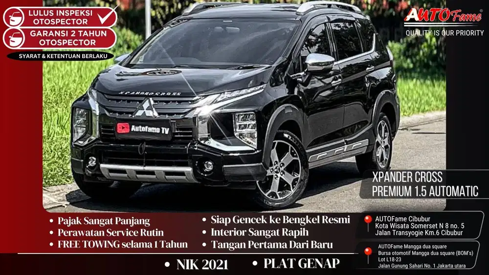 Mitsubishi Xpander Cross Premium 1.5 Automatic NIK 2021 TIPE TERTINGGI