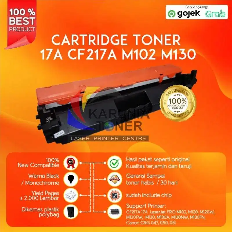 Cartridge Toner Compatible For Printer HP LaserJet CF217A 17A Pro M10