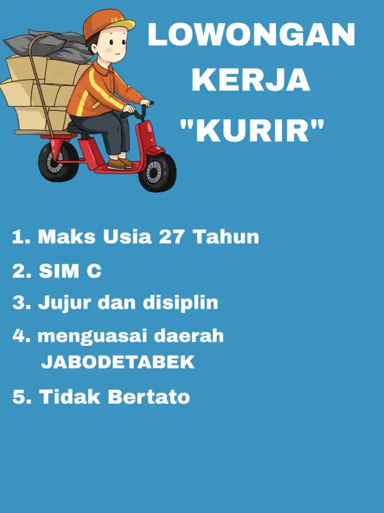 LOWONGAN UNTUK KURIR MOTOR