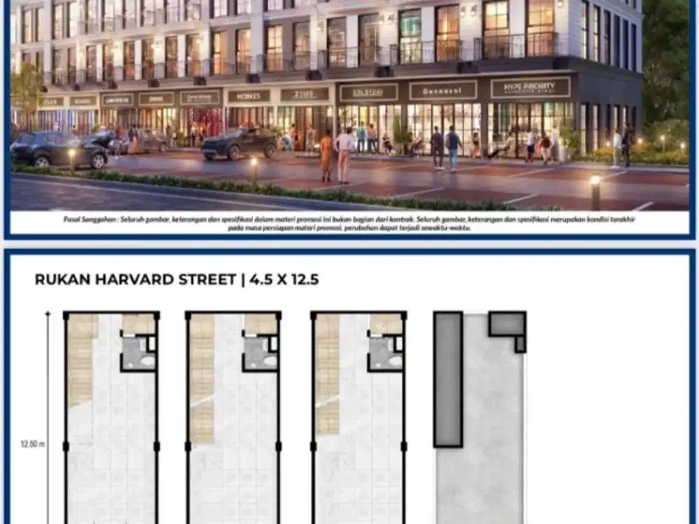Ruko Harvard PIK 2 Luas 4,5x12,5m 3 Lantai Lokasi Strategis