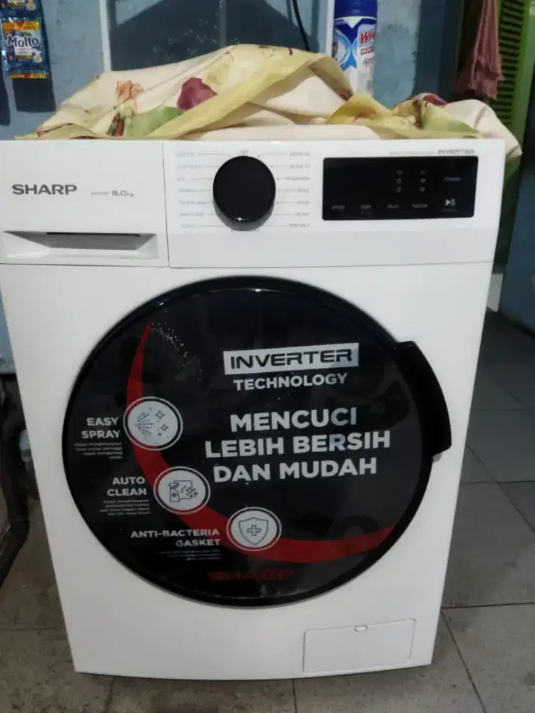 mesin cuci inverter technology sharp type ESFL1480MWX