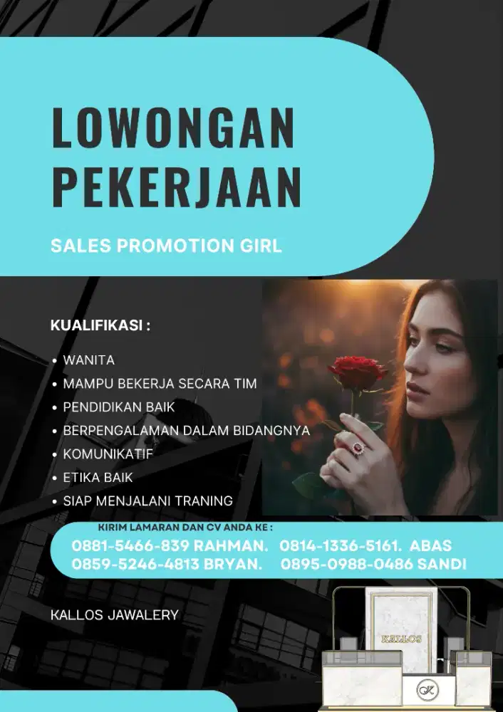 Di butuhkan sales counter berlian