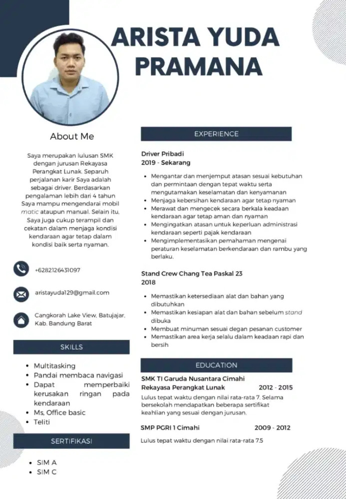 Mencari pekerjaan Driver/Rental