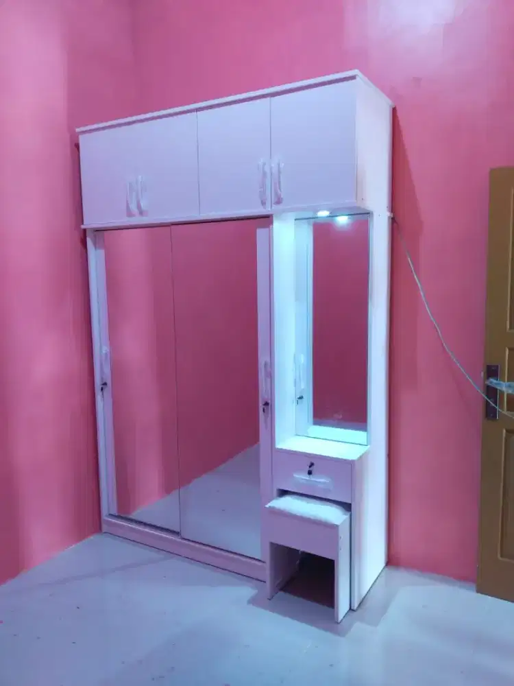 Lemari pakaian sliding minimalis custom box/kabinet