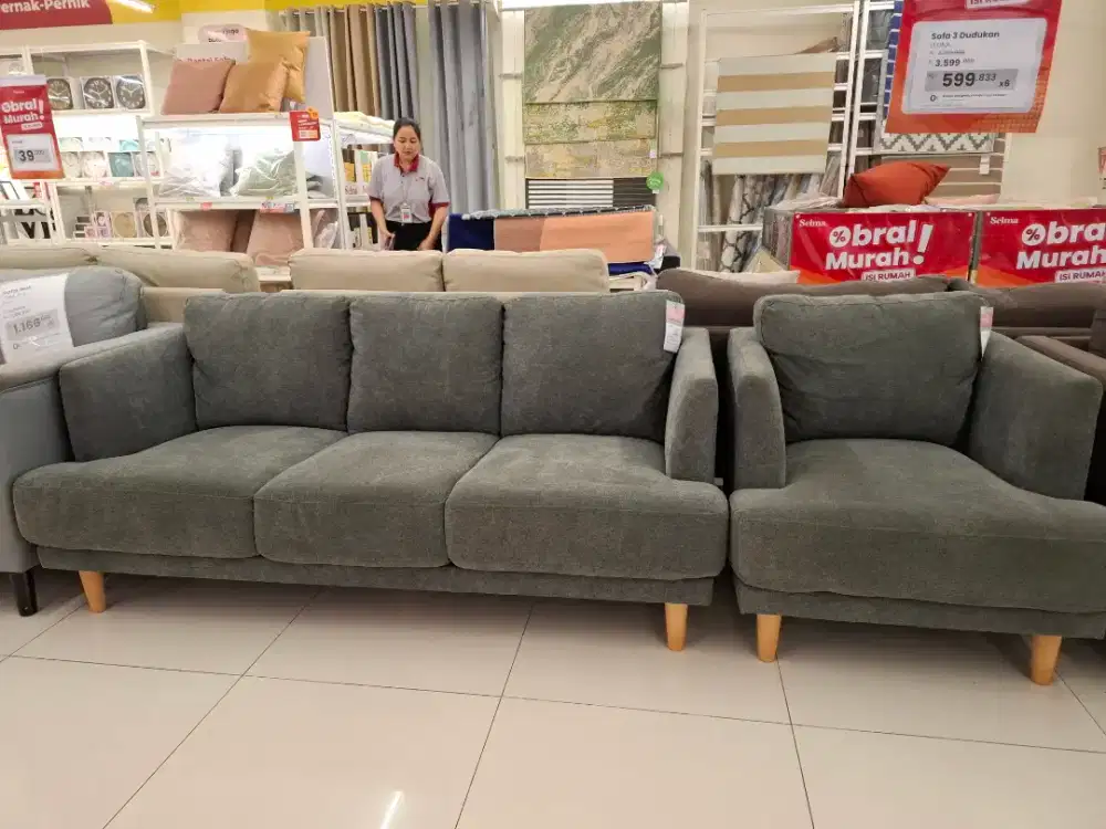 Sofa 3 dan 2 Seater Fabric Minimalis