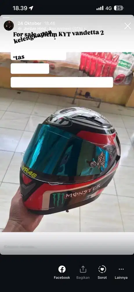 Kyt vandetta 2 free 3 pcs visor dan tas