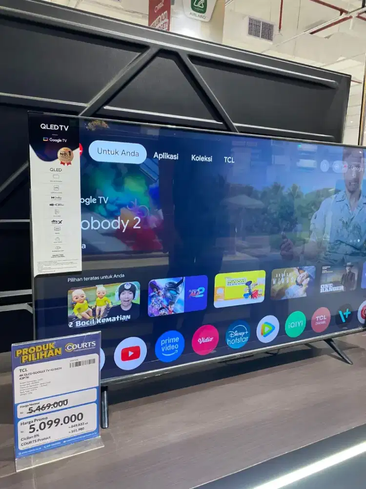 CICILAN TV TCL GOOGLE TV 43 INCH 43P7K