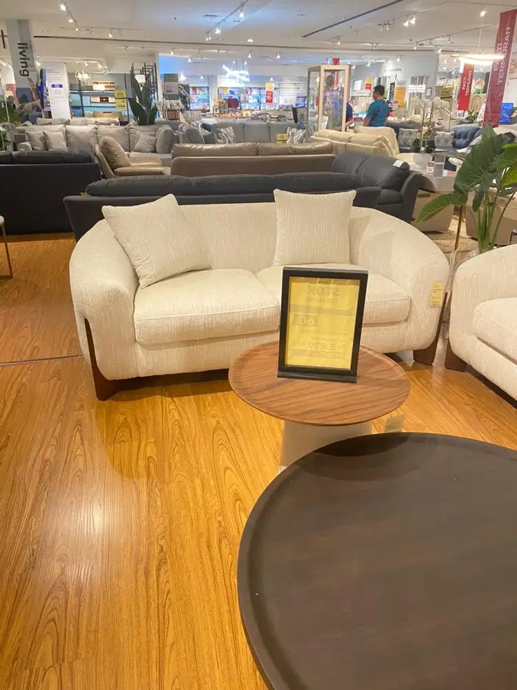 COFFE TABLE SET ROUND WALNUT CICILAN HOME CREDIT