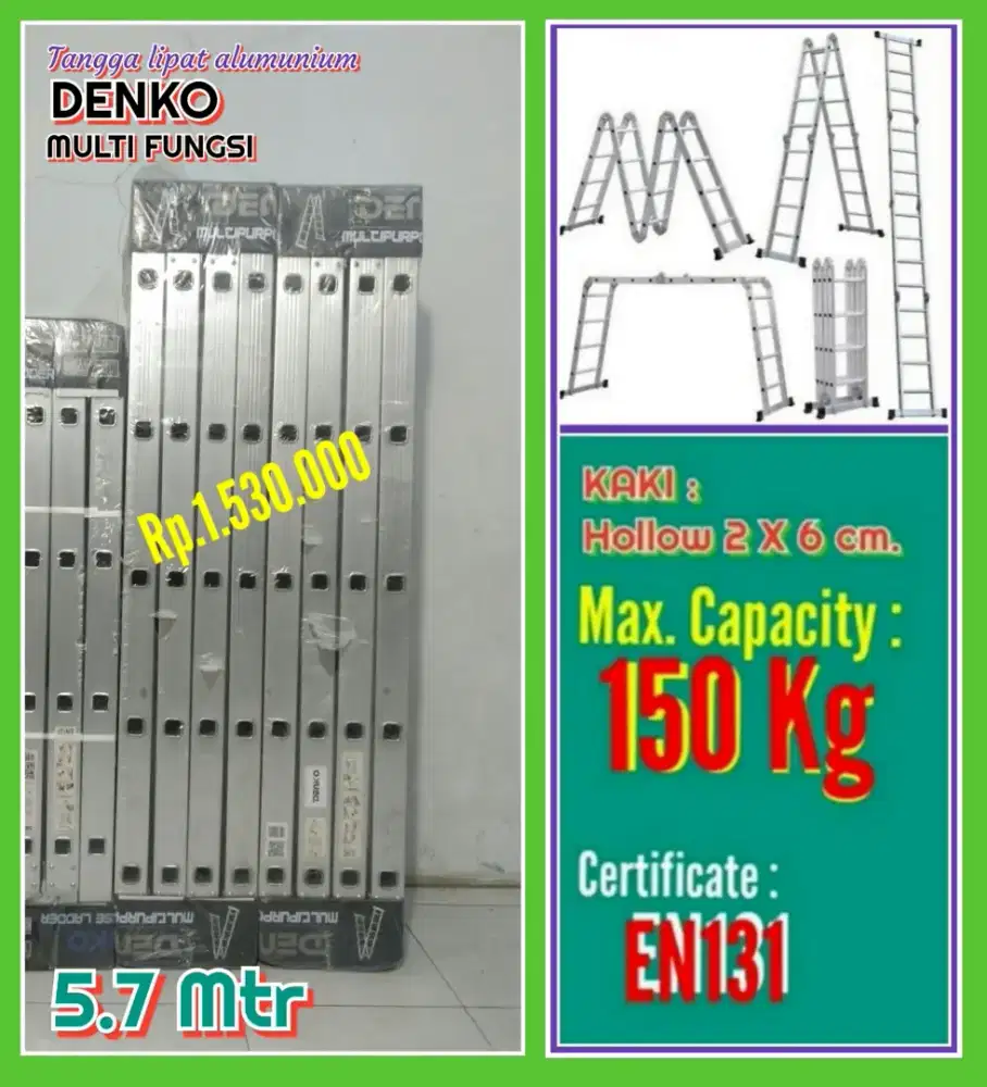 Tangga lipat alm MULTI FUNGSI 5.70 Mtr.