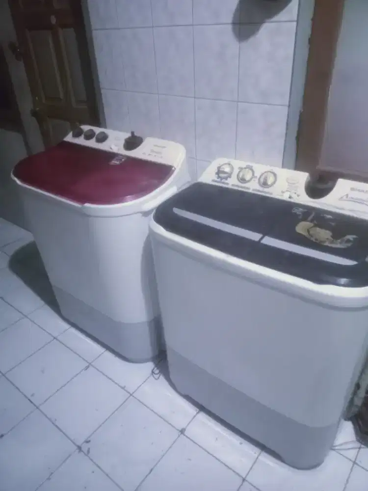 Mesin cuci 2 tabung Mer Sharp kap 9 kg kea Normal