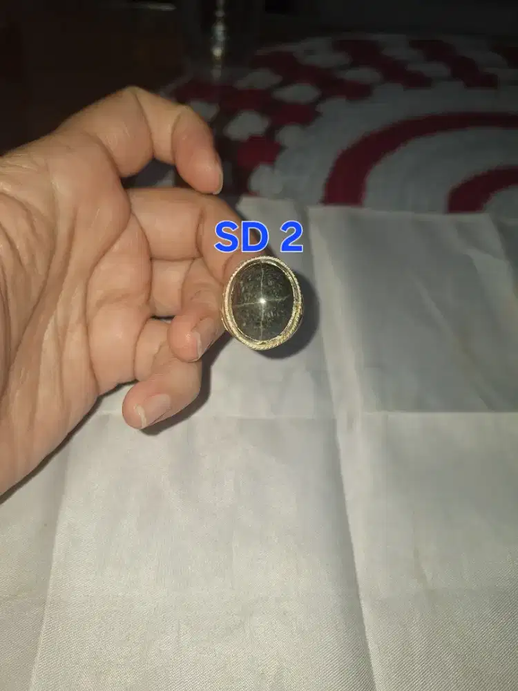 Batu cincin tapak jalak 
Hitam garis perak 
SD 2 Ring perak alpaca 
Ba