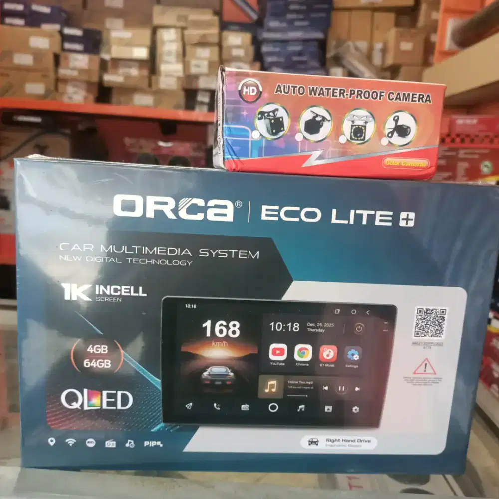 Android Orca layar QLed 9inchi Ram4/64gb free Camera mundur LED+Psng