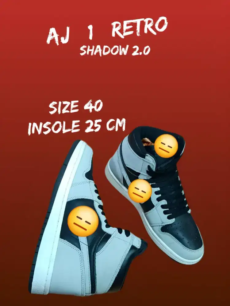 Sepatu sneakers second aje 1 retro size 40 insole 25cm