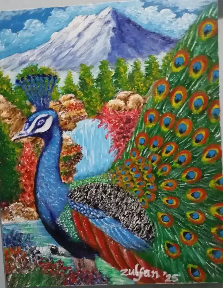 Lukisan Burung Merak Cantik (Jakarta)