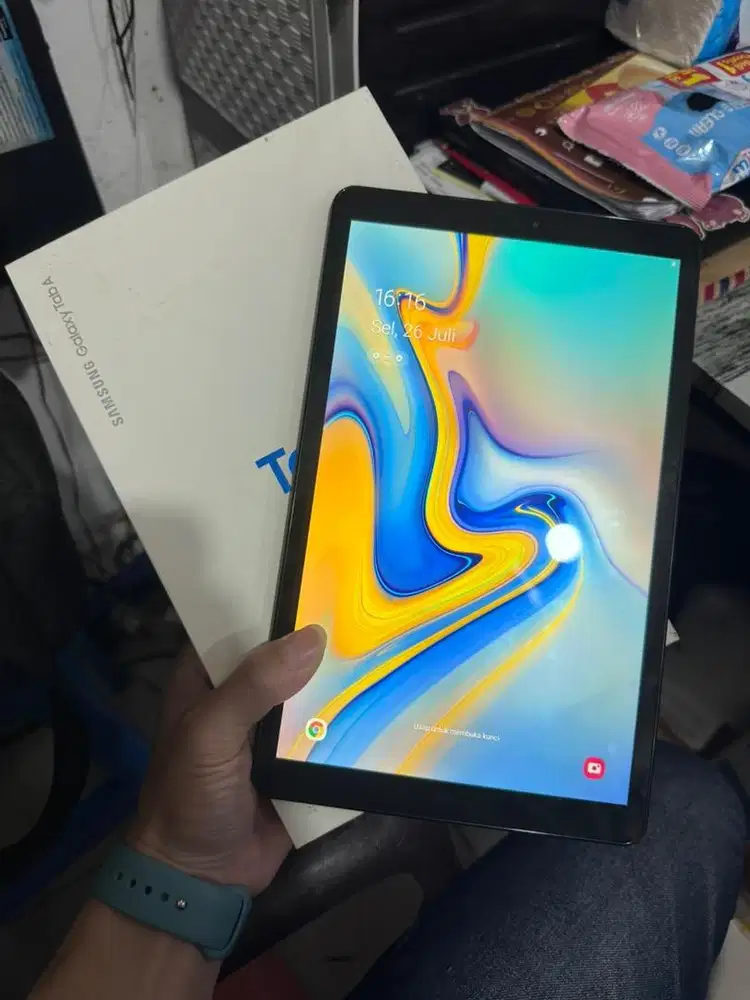 Samsung tab a10.5 2018 original fullset no charger harga net aja