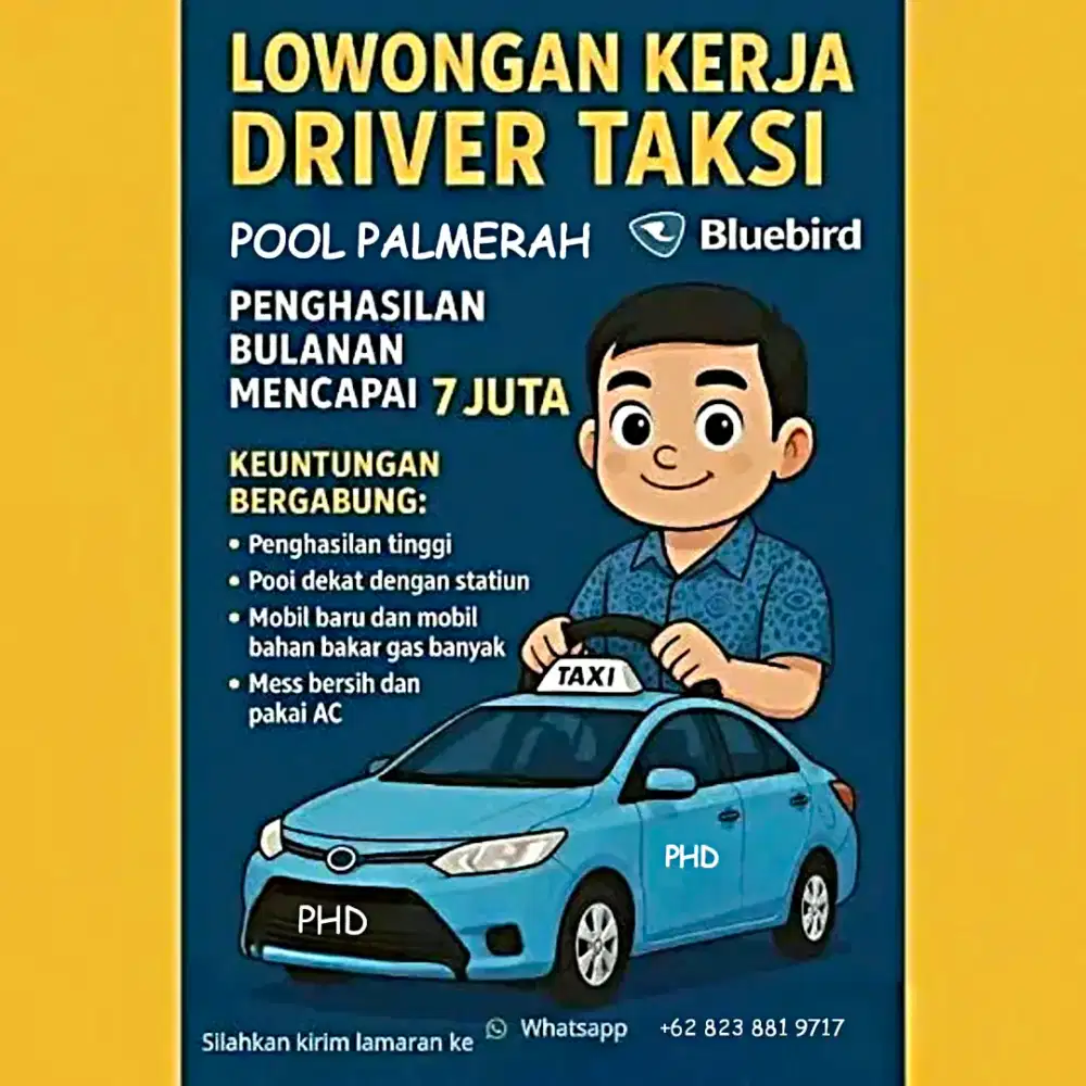 Dibutuhkan segera Driver/Pengemudi Taksi