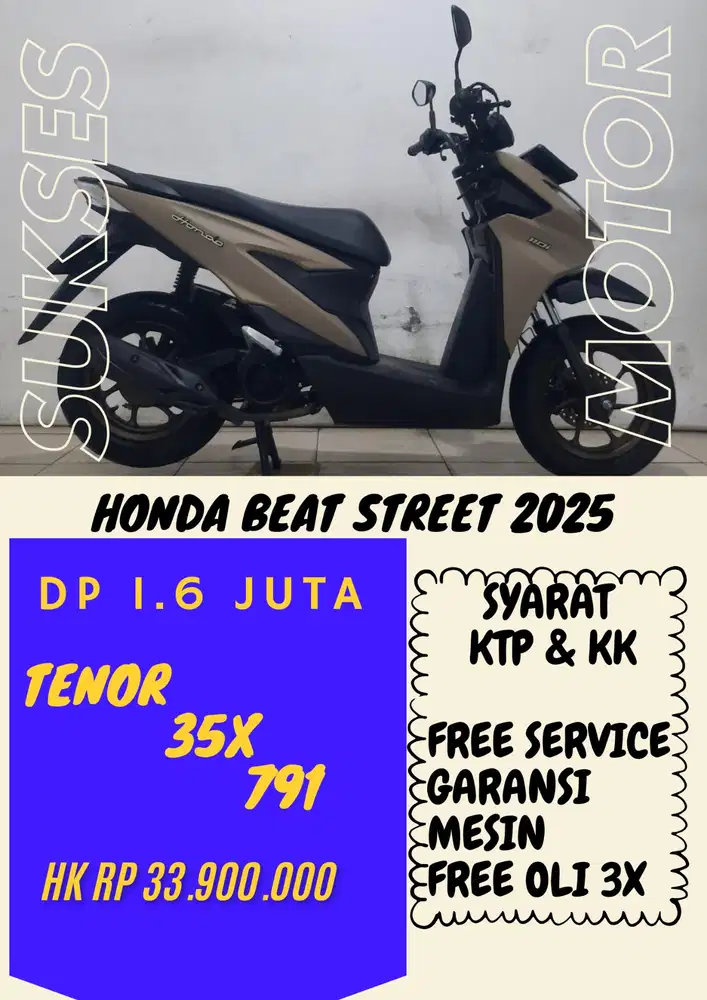 SERIES TERBARU HONDA BEAT STREET 2025 DP 1.6 BISA CASH/KREDIT