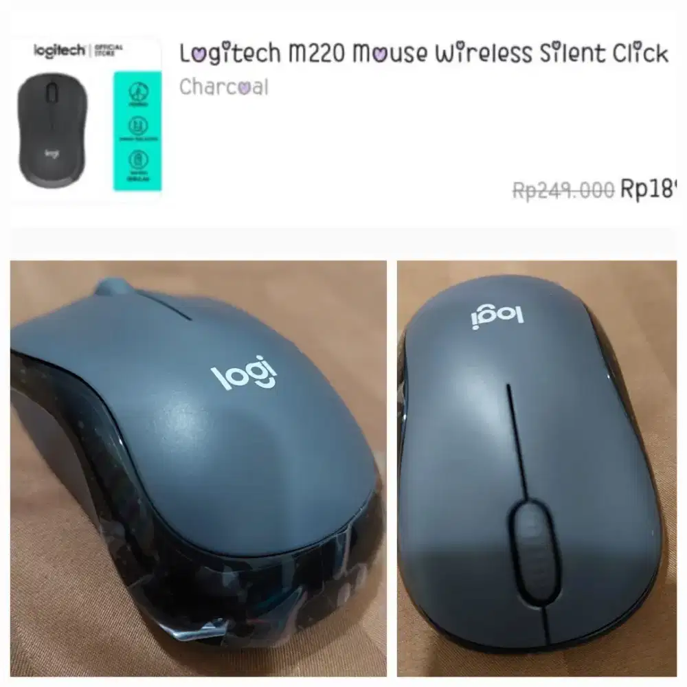 New Logitech M220 Mouse Wireless Silent Click