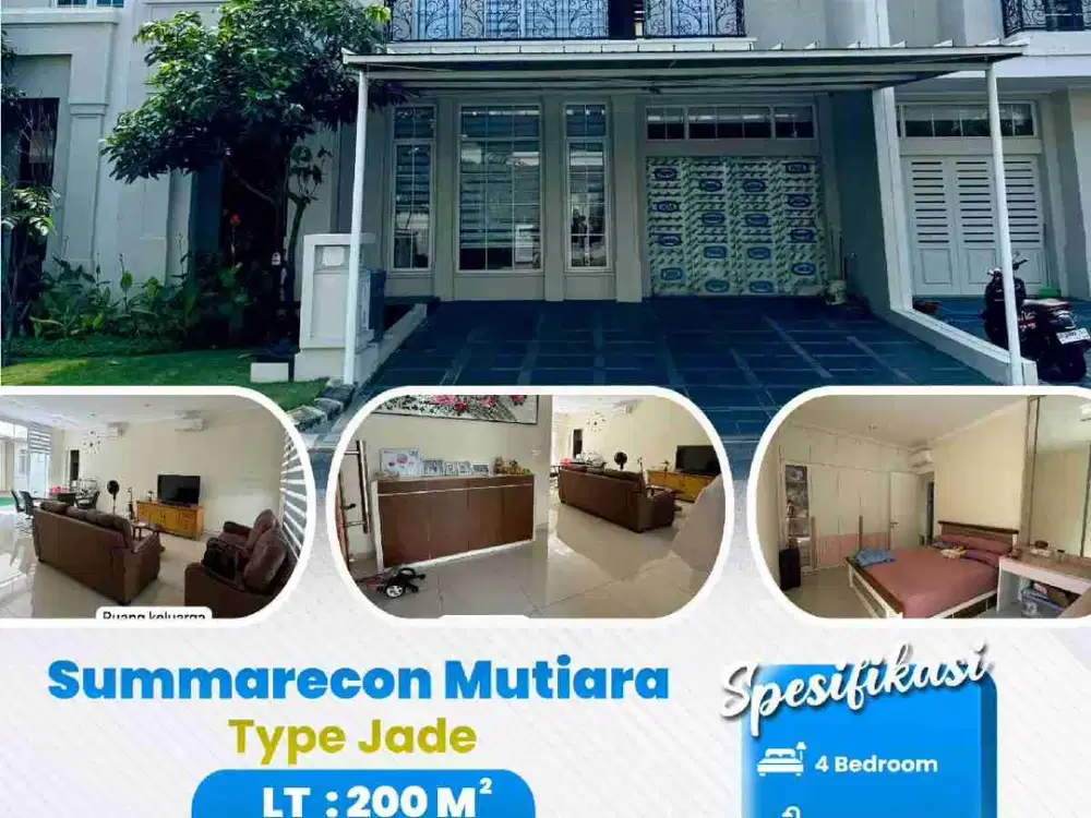 Dijual Rumah Mewah Summarecon Makassar Dekat Bandara Tol SHM Semi Furnish
