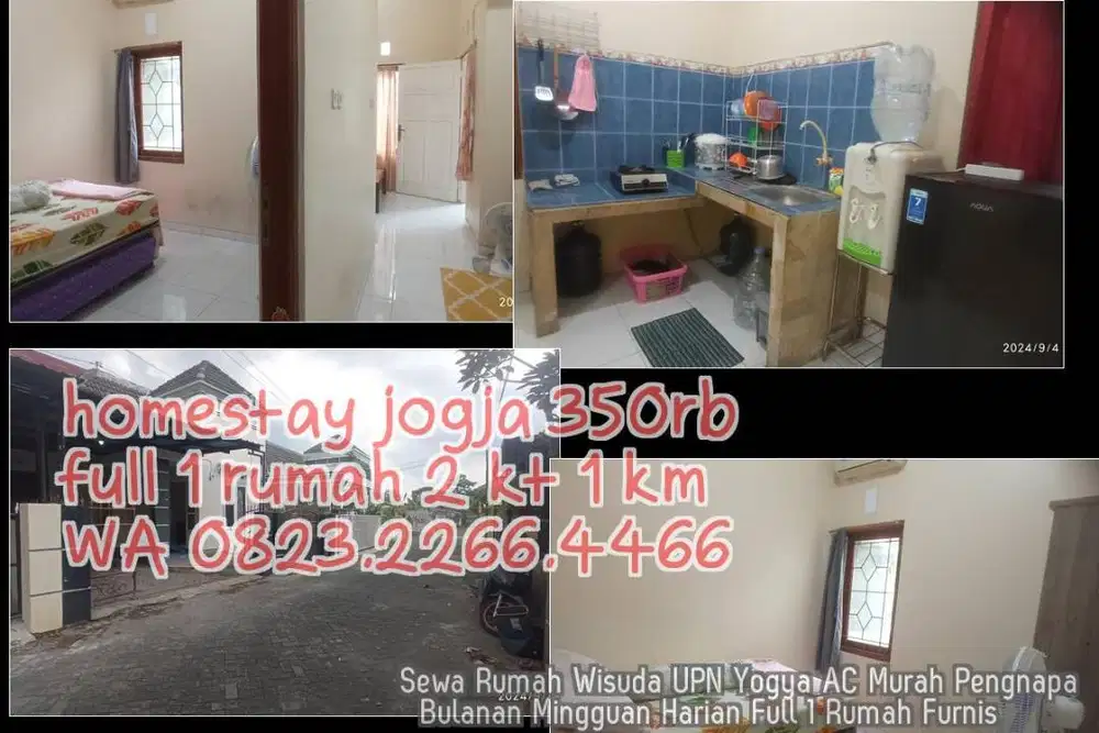 Sewa Rumah Wisuda UPN Yogya AC Murah Pengnapa  Bulanan Mingguan Harian