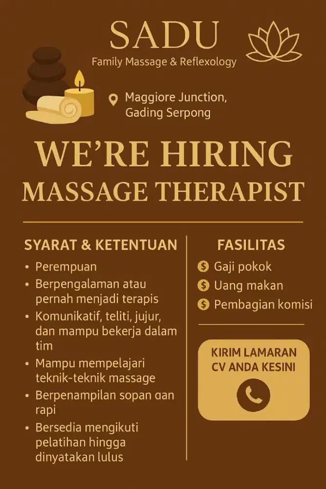 Lowongan Kerja Terapis Family Massage