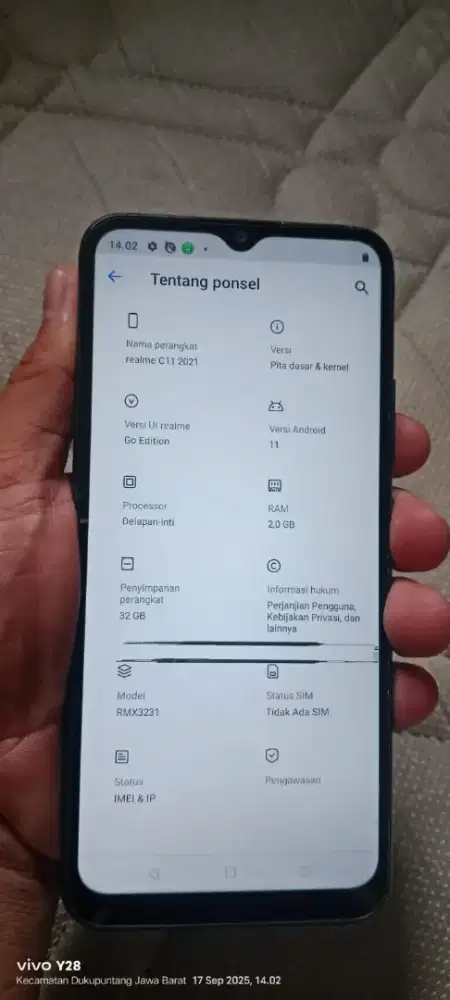 Realme c11    2/32  mnus ada garis di lyar normal smua