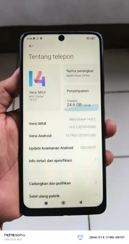 Redmi not 10 pro  8/128 mnus gantian LCD sma Bcdoer kurang rapet norma
