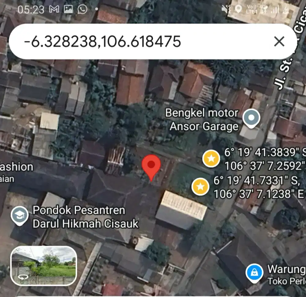 Dijual Tanah  dekat stasiun Cicayur, cisauk Tangerang Banten