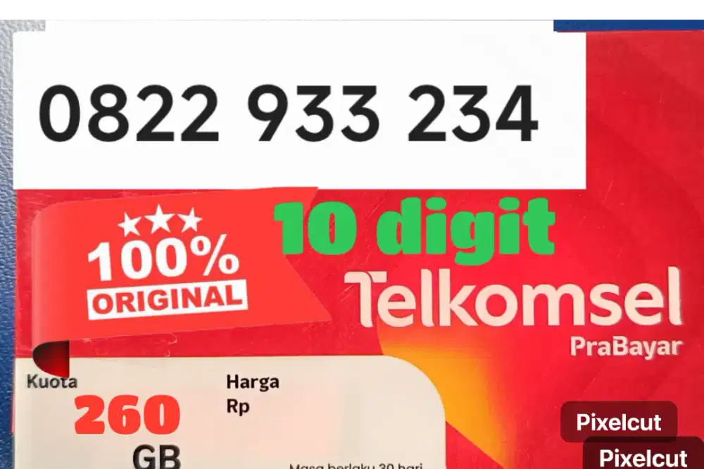 Nomor Cantik 10 digit Simpati Telkomsel
kouta 260 GB 1 Tahun