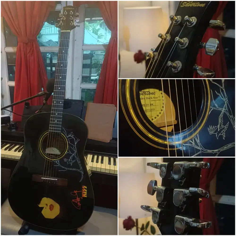 Gitar Akustik Elektrik Ori Limited Edition Silvertone Paul Stanley