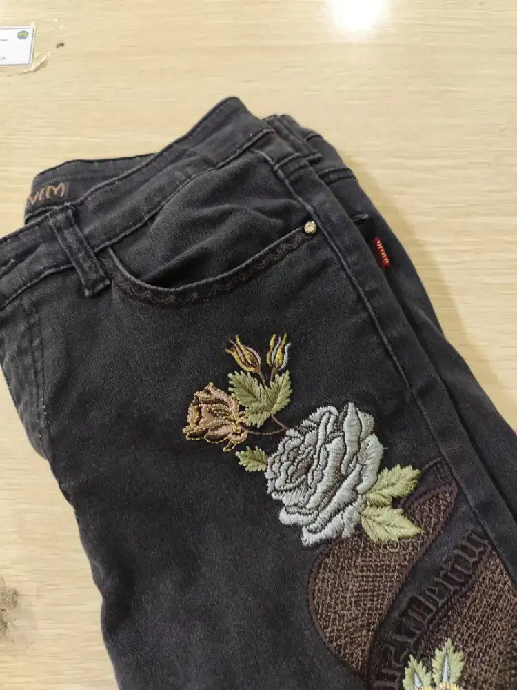 CELANA JEANS | VINTAGE LOOK | MOTIF BUNGA MAWAR AESTHETIC