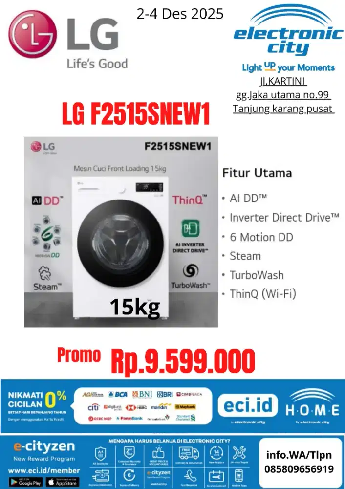 LG F2515SNEW1 15KG Inverter Direct Drive