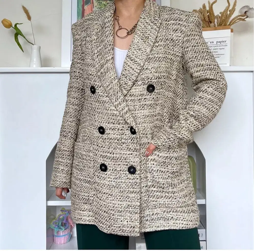 Preloved Blazer Zara Bahan Tweed