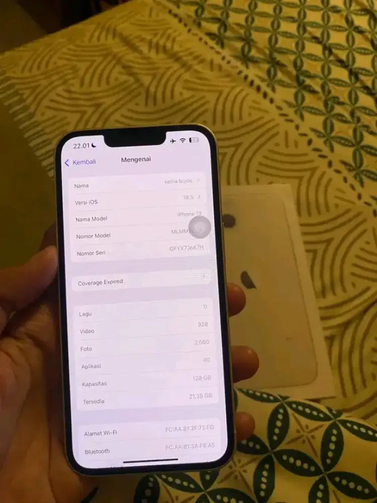 iPhone 13 Inter 128gb inter ( Anggap wifi only )