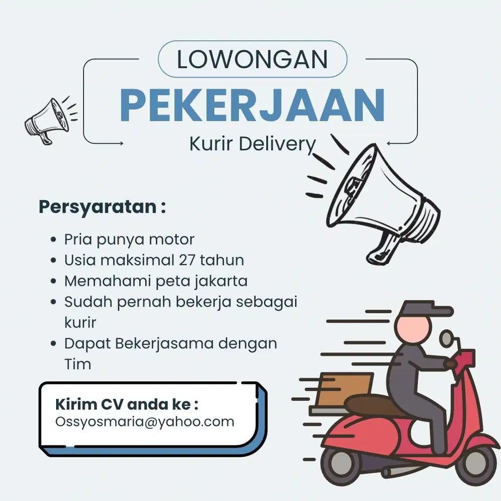 DIBUTUHKAN KURIR DELIVERY - PARTIME