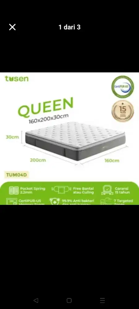 Jual Springbed Tusen ex endorsment