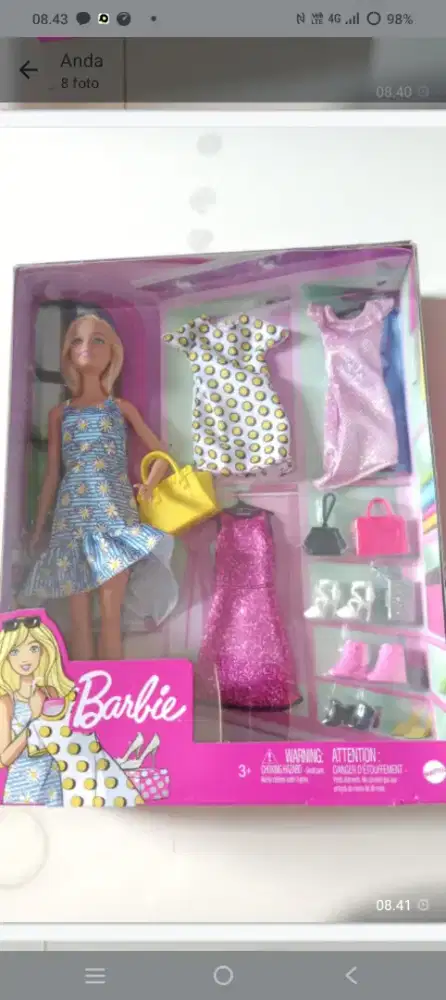 Barbie gdj40 tas kuning plus accessories