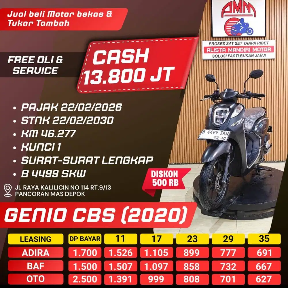 GENIO CBS 2020 PAJAK HIDUP CC 0% KREDIVO TOKPED SPAYLATER INDODANA