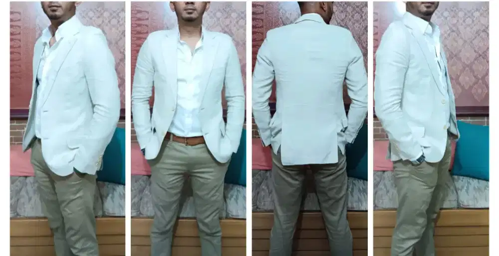 Jas formal Cream Linen Zara slim body fit size M